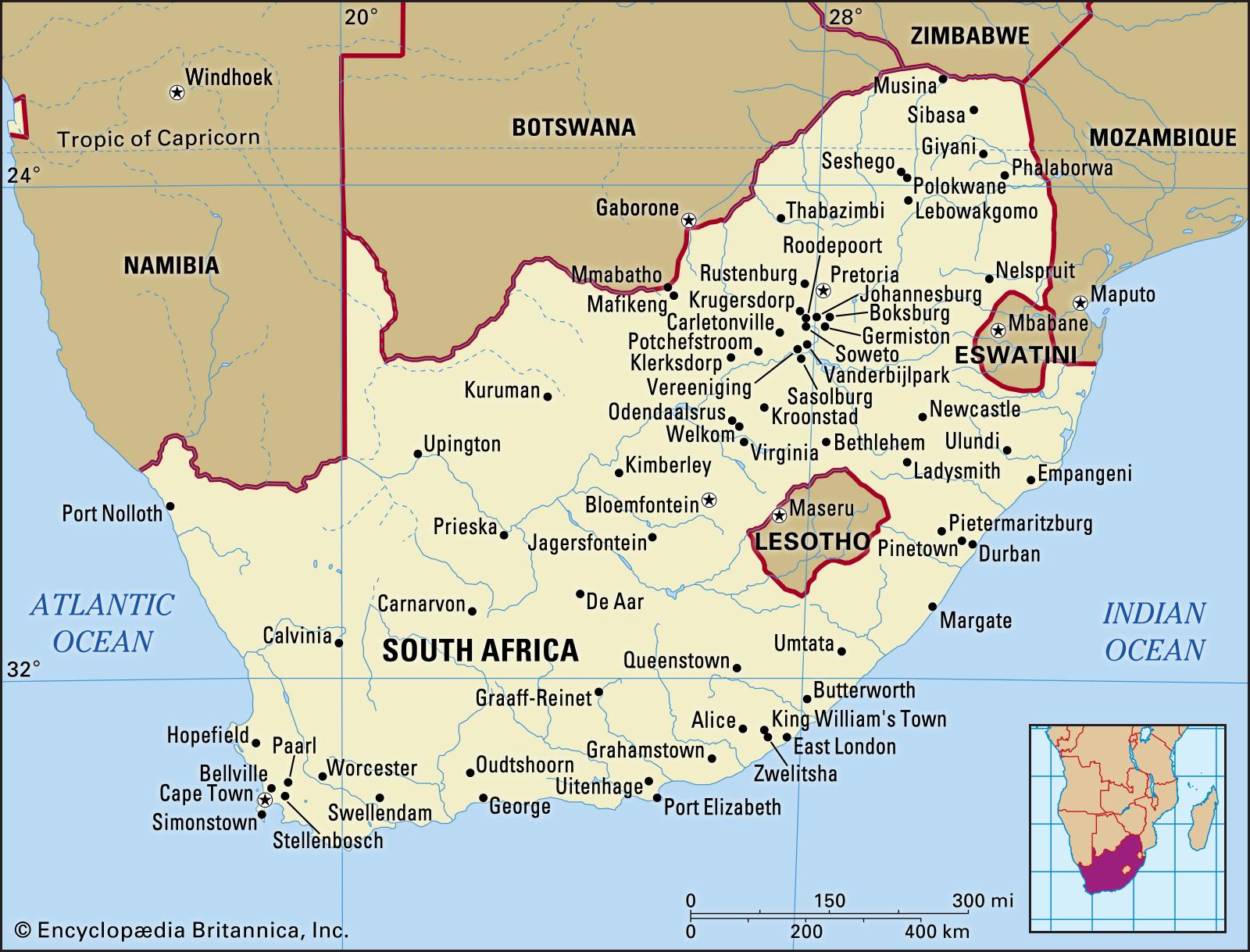 Detailed Road Map Of South Africa - United States Map