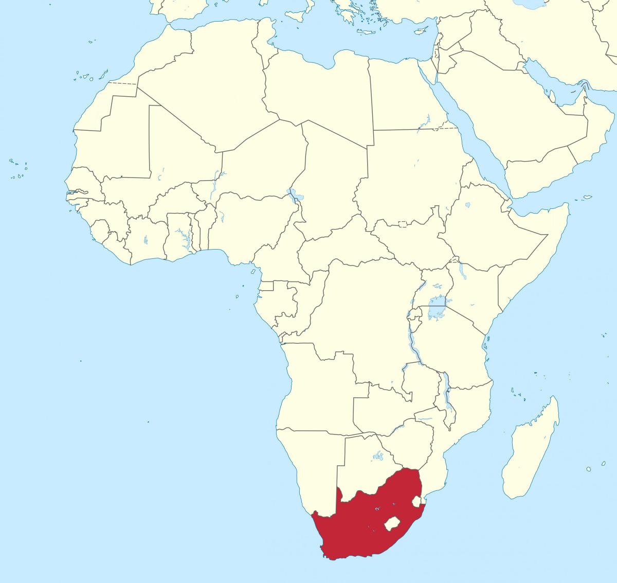 South Africa location on the Africa map