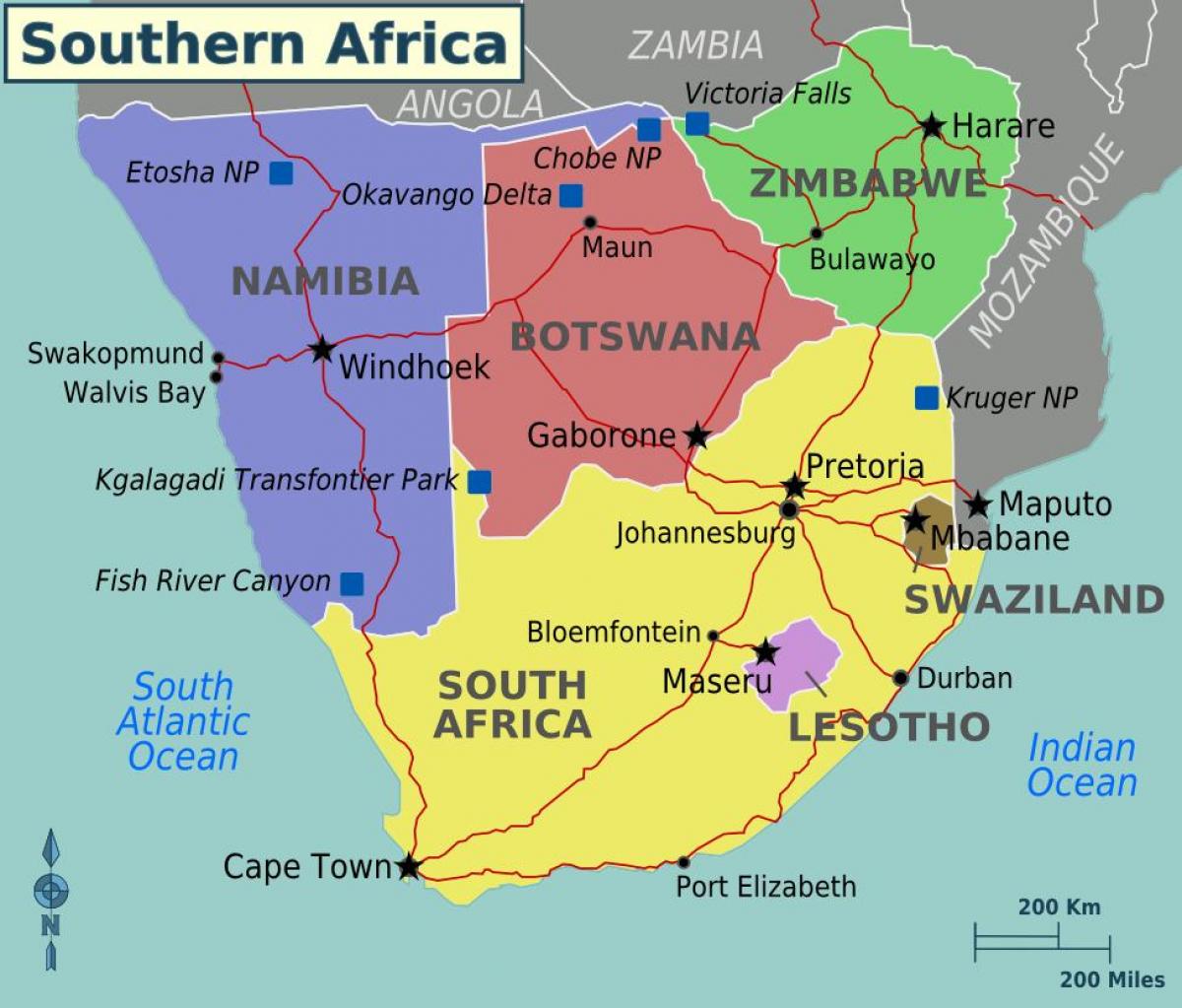 South Africa areas map