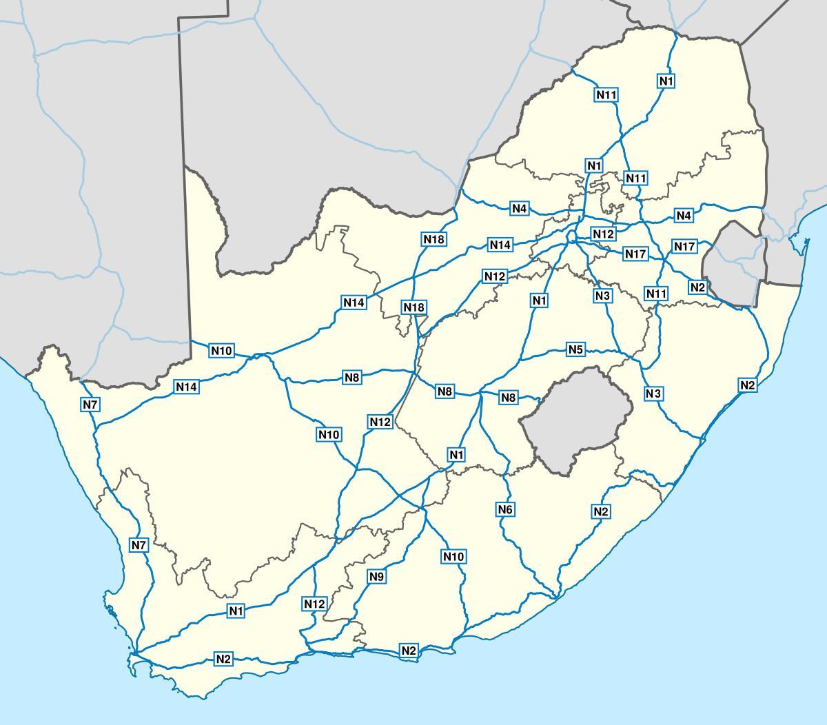 Driving map of South Africa